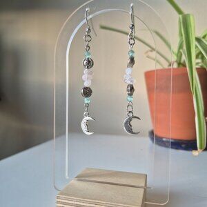 Rose Quartz Celestial Earrings